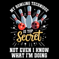 My Bowling Technique Is Top Secret Funny Bowling Bowler Bucket Hat