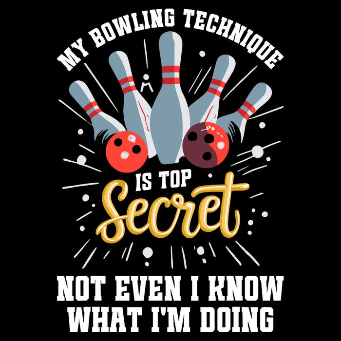 My Bowling Technique Is Top Secret Funny Bowling Bowler Drawstring Bag