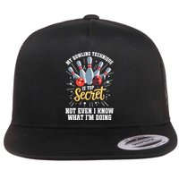 My Bowling Technique Is Top Secret Funny Bowling Bowler Flatbill Hat