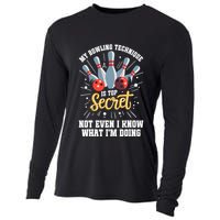 My Bowling Technique Is Top Secret Funny Bowling Bowler Cooling Performance Long Sleeve Crew