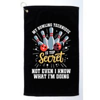 My Bowling Technique Is Top Secret Funny Bowling Bowler Golf Towel