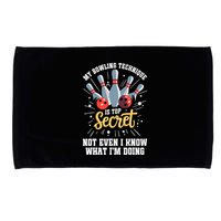 My Bowling Technique Is Top Secret Funny Bowling Bowler Microfiber Hand Towel