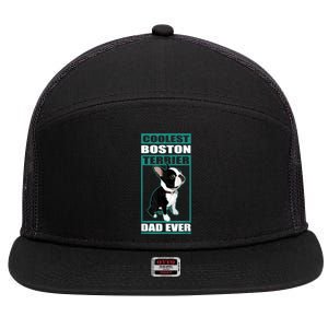 Men Boston Terrier Dad Dog Owner Boston Terrier 7 Panel Mesh Trucker Snapback Hat