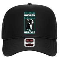 Men Boston Terrier Dad Dog Owner Boston Terrier High Crown Mesh Back Trucker Hat