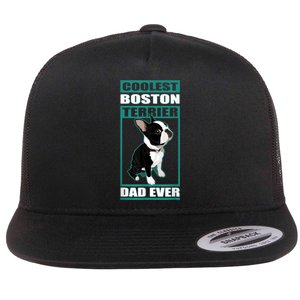 Men Boston Terrier Dad Dog Owner Boston Terrier Flat Bill Trucker Hat