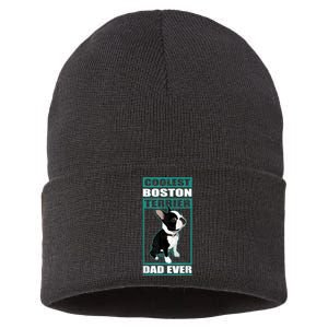 Men Boston Terrier Dad Dog Owner Boston Terrier Sustainable Knit Beanie