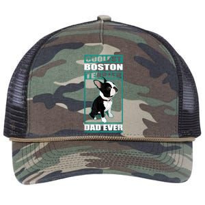 Men Boston Terrier Dad Dog Owner Boston Terrier Retro Rope Trucker Hat Cap