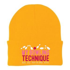 My Bowling Technique Funny Bowler Knit Cap Winter Beanie