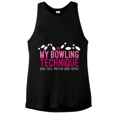 My Bowling Technique Funny Bowler Ladies PosiCharge Tri-Blend Wicking Tank