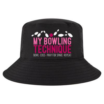 My Bowling Technique Funny Bowler Cool Comfort Performance Bucket Hat