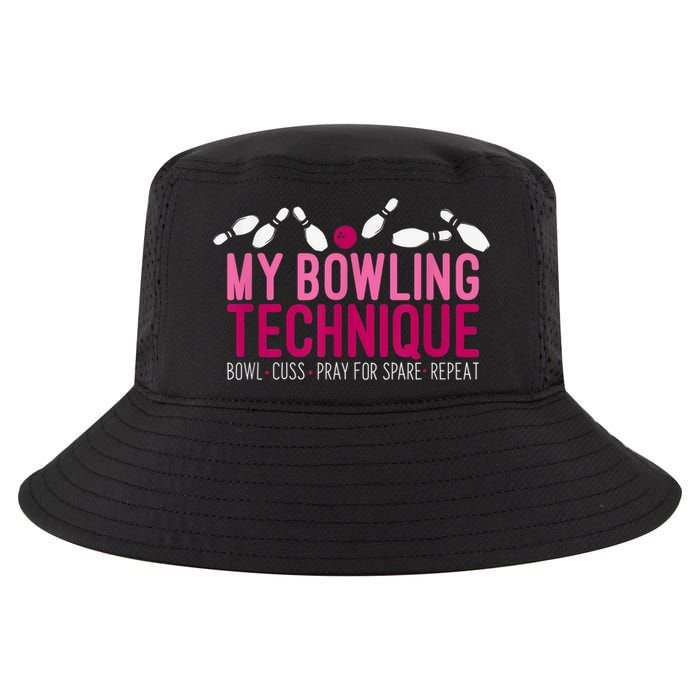 My Bowling Technique Funny Bowler Cool Comfort Performance Bucket Hat
