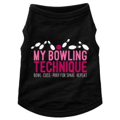 My Bowling Technique Funny Bowler Doggie Tank