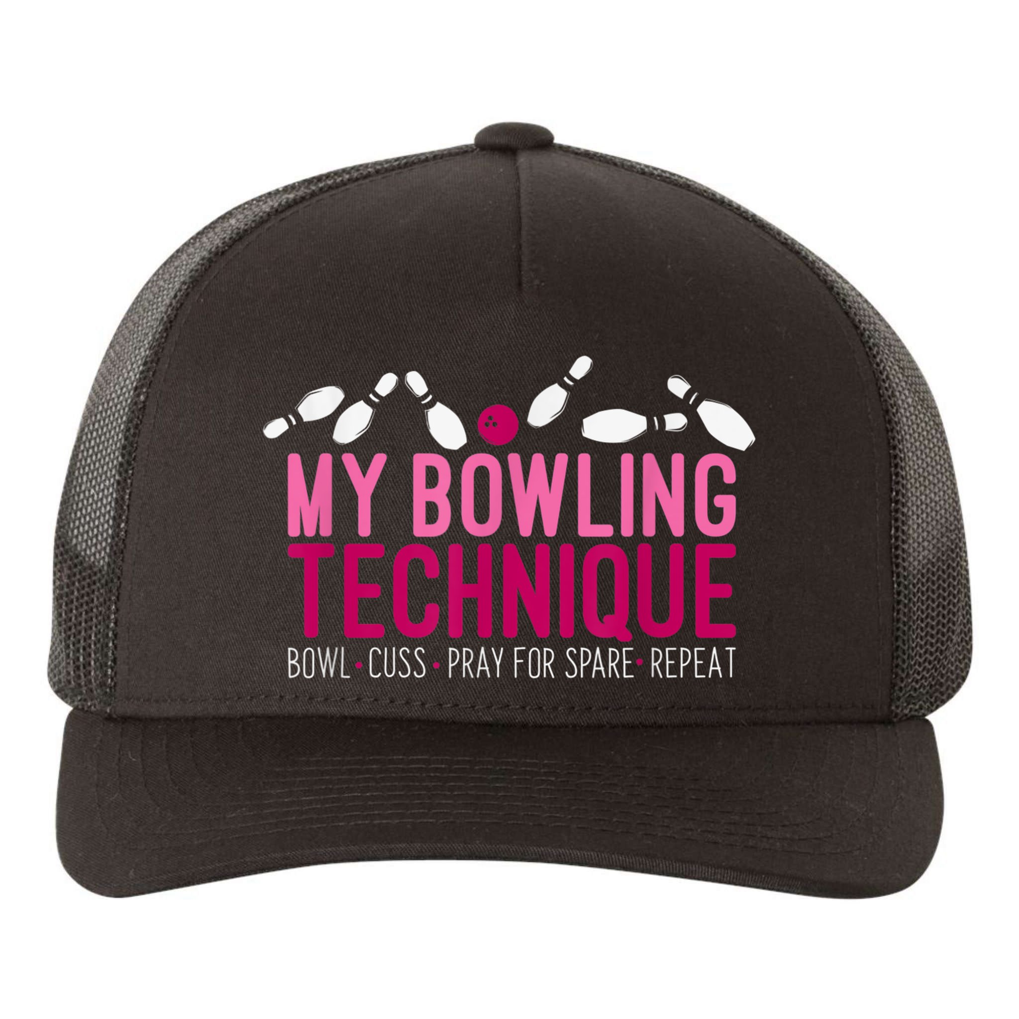 My Bowling Technique Funny Bowler Yupoong Adult 5-Panel Trucker Hat