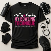 My Bowling Technique Funny Bowler Performance Shirt