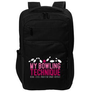 My Bowling Technique Funny Bowler Impact Tech Backpack