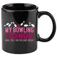My Bowling Technique Funny Bowler 11oz C Handle Ceramic Mug