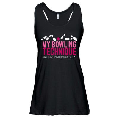 My Bowling Technique Funny Bowler Ladies Essential Flowy Tank