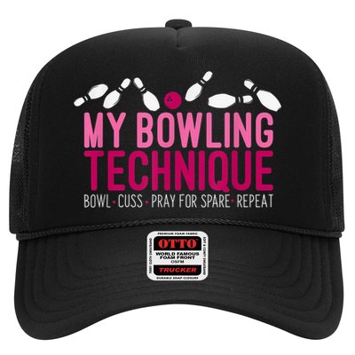 My Bowling Technique Funny Bowler Trucker Hat