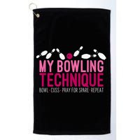 My Bowling Technique Funny Bowler Golf Towel