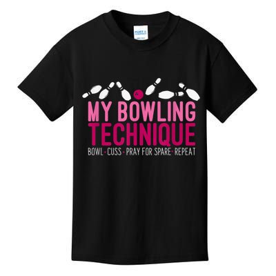 My Bowling Technique Funny Bowler Kids T-Shirt