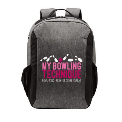 My Bowling Technique Funny Bowler Vector Backpack
