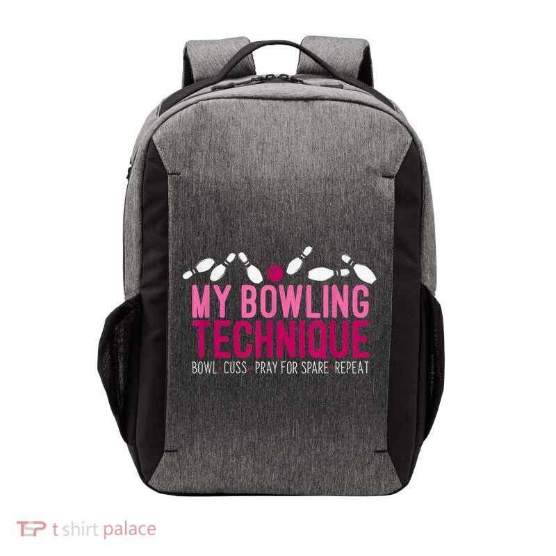 My Bowling Technique Funny Bowler Vector Backpack