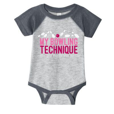My Bowling Technique Funny Bowler Infant Baby Jersey Bodysuit