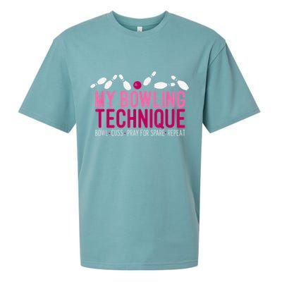 My Bowling Technique Funny Bowler Sueded Cloud Jersey T-Shirt