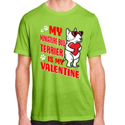 Miniature Bull Terrier Valentines Day Dog Love Mini Bull Gift Adult ChromaSoft Performance T-Shirt