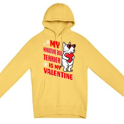 Miniature Bull Terrier Valentines Day Dog Love Mini Bull Gift Premium Pullover Hoodie