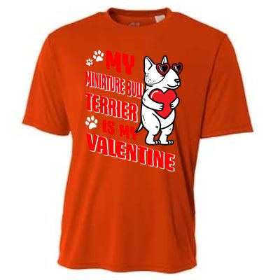 Miniature Bull Terrier Valentines Day Dog Love Mini Bull Gift Cooling Performance Crew T-Shirt