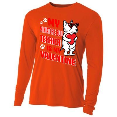 Miniature Bull Terrier Valentines Day Dog Love Mini Bull Gift Cooling Performance Long Sleeve Crew