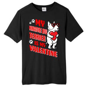 Miniature Bull Terrier Valentines Day Dog Love Mini Bull Gift Tall Fusion ChromaSoft Performance T-Shirt