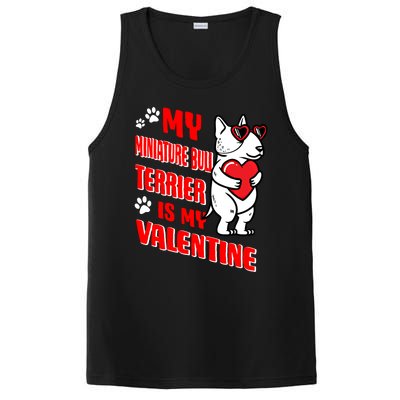 Miniature Bull Terrier Valentines Day Dog Love Mini Bull Gift PosiCharge Competitor Tank