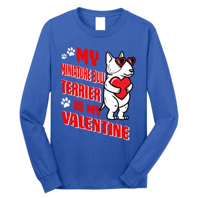 Miniature Bull Terrier Valentines Day Dog Love Mini Bull Gift Long Sleeve Shirt