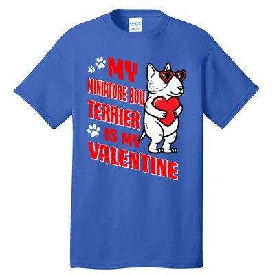 Miniature Bull Terrier Valentines Day Dog Love Mini Bull Gift Tall T-Shirt