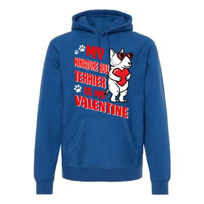 Miniature Bull Terrier Valentines Day Dog Love Mini Bull Gift Premium Hoodie