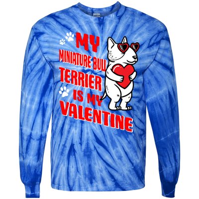 Miniature Bull Terrier Valentines Day Dog Love Mini Bull Gift Tie-Dye Long Sleeve Shirt