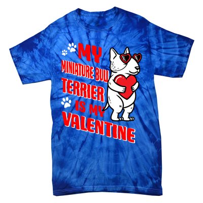 Miniature Bull Terrier Valentines Day Dog Love Mini Bull Gift Tie-Dye T-Shirt