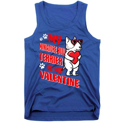 Miniature Bull Terrier Valentines Day Dog Love Mini Bull Gift Tank Top