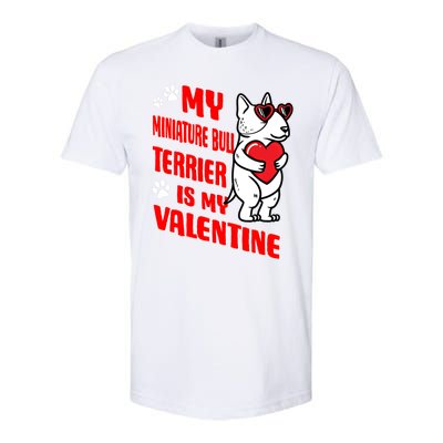 Miniature Bull Terrier Valentines Day Dog Love Mini Bull Gift Softstyle CVC T-Shirt