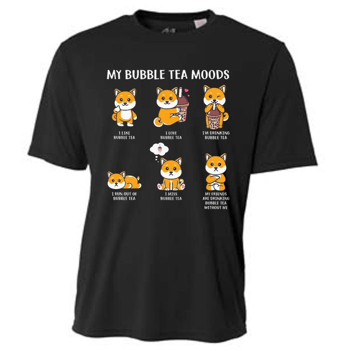 My Bubble Tea Moods Boba Bubble Tea Cup Anime Style Cooling Performance Crew T-Shirt