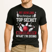 My Bowling Technique Is Top Secret Funny Bowling Bowler Performance Shirt