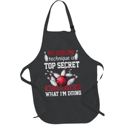 My Bowling Technique Is Top Secret Funny Bowling Bowler Apron