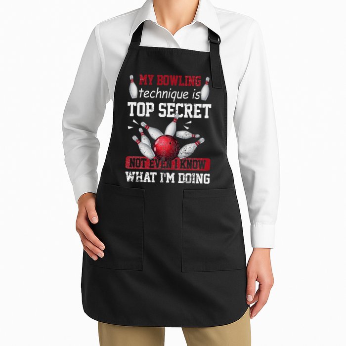 My Bowling Technique Is Top Secret Funny Bowling Bowler Apron
