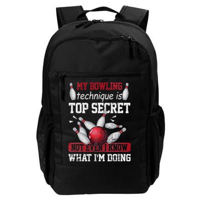 My Bowling Technique Is Top Secret Funny Bowling Bowler Backpack