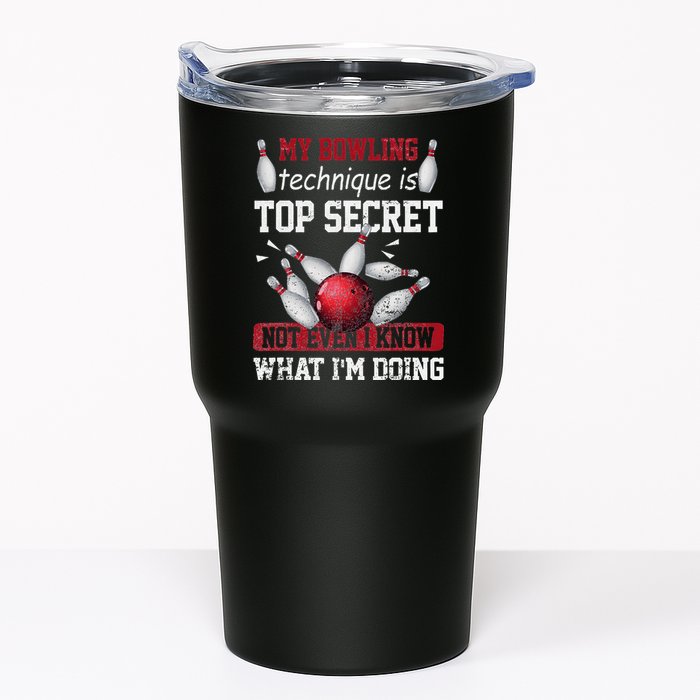 My Bowling Technique Is Top Secret Funny Bowling Bowler Tumbler