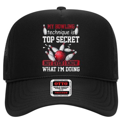 My Bowling Technique Is Top Secret Funny Bowling Bowler Trucker Hat
