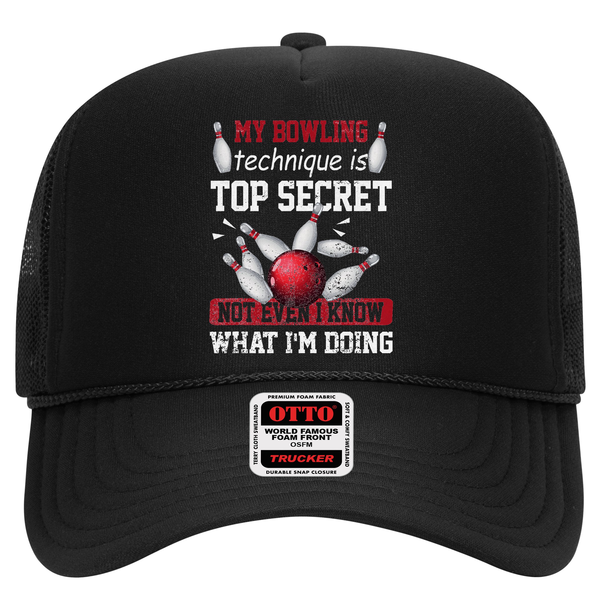 My Bowling Technique Is Top Secret Funny Bowling Bowler Hat