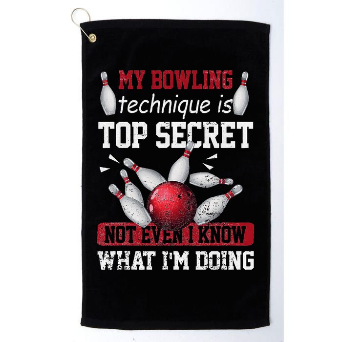 My Bowling Technique Is Top Secret Funny Bowling Bowler Golf Towel